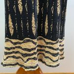 Virgo Dress 8 Maxi Black Beige Ribbed Slinky Scoop Neck Shoulder Pads Vintage Photo 5