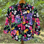 Ralph Lauren Lauren Women's Colorful Floral Button Down Shirt Size PS Photo 0