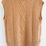 VERO MODA Tan Cable Knit Sleeveless Sweater Vest Photo 1
