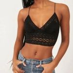 Free People  Carrie Bralette Black smock eyelet peasant S Photo 1