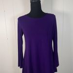 Eileen Fisher  long sleeve ballet neck‎ viscose jersey tunic top  Purple Xs Photo 0