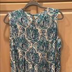 Croft & Barrow  Teal and White Paisley Midi Dress Photo 4