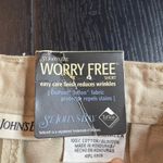 st. john's bay NWT Worry Free Khaki Pleated Belted Shorts 8 Cotton Stain Repellent Photo 4