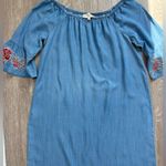 Philosophy Dress Womens Large Blue Floral Embroidered Boho Western Festival Photo 4