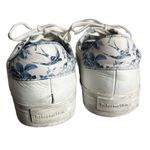 Reformation /Anthropologie Harlow white leather blue floral sneakers size 8 Photo 5