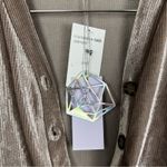 Nordstrom Good Luck Girl Ribbed Velvet Button Up Crop Long Sleeve Shirt Sz Junior's Lg NWT Photo 2