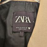 ZARA  Women Pleated Sleeve Blazer Light Camel Size US Medium‎ Photo 9