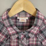 Ariat  Western Shirt Women Metallic Pink White Gray Medium Skull Stud Embellished Photo 3