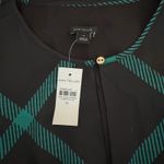 Ann Taylor NWT Black Green Plaid Long Sleeve Midi Dress Size 14 Photo 4