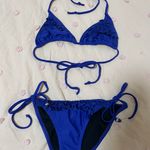 Rampage Vintage Y2K Blue Ruffle Bikini Set Photo 0