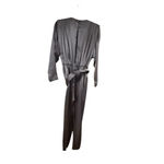 Liz Claiborne Women's  Gray Satin Long Sleeve Jumpsuit Size 4 Photo 2