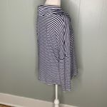 Jones New York Jones of New York Black & White Striped Knit Tie Cowl Neck Drop Shoulder Top M Photo 8