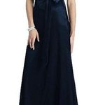 NWT Dessy Collection Cap Sleeve Blouson Faux Wrap Maxi Dress Midnight Navy Blue Size 0 Photo 2