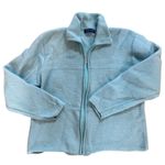 Karen Scott  Pure‎ Wool Zip Up Jacket Collared Coatigan Blue Size XL Photo 0