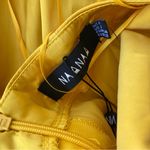 NAANAA Yellow Cowl Neck Satin Midi Dress, Size 2 Photo 3