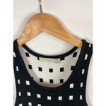 Townsen  Square Print Fit Flare Sleeveless Black White Dress Size Small Photo 3