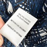 ASTR Abstract Print Split Back Button-Up Blouse Blue Black White Size Small Photo 8