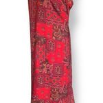 Vintage 90s Maxi Dress Red Paisley Patchwork Sleeveless Scoopneck Tie Waist 3X Photo 1