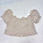 Womens NWT Princess Polly Beige Tie Front Crop top size Medium (10) Photo 3