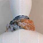 Blue Orange Lightweight Summer Pattern Infinity Boho Scarf Women Photo 1