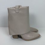 Steve Madden  Bone Liddy Folder Over Boots Stacked Heel Size 9.5 Photo 0