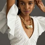 Anthropologie  | LOVE THE LABEL L RUFFLED MINI DRESS in White NWT Photo 2