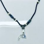 Expandable Glass Dolphin Necklace Black Photo 1