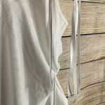 SheIn texture ruched pointed v-neck sleeveless knot front white top Size Medium Photo 14