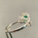 1.75 ct Lab Created Emerald & Diamond Ring Antique Style Sterling Silver Size 7 Green Photo 6