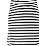 Banana Republic  Ponte Pencil Skirt 00P  Black White Stripe Stretch preppy​ Photo 0