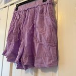 Free People  Purple Heating Up Woven Boxer Shorts Size Medium Photo 4
