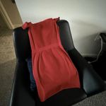 Parker Red Boomerang Knit Bodycon Cold Shoulder Dress Sz S Small $298 Poinsettia Photo 12