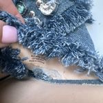 Vince Camuto Fringe Jewel Denim Open Toe Low Heel Comfort Sandal Size 6.5 Blue Photo 7