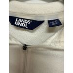 Lands' End Solid White Quarter Zip Fleece Pullover Size Medium Photo 4