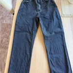 Abercrombie & Fitch Black denim/ leather pants Photo 1