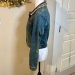 Holding Horses  Anthropologie Beaded Distressed Patch Western Denim Jacket Sz XS Photo 10