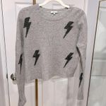 Rails  Perci Lightning Bolt Trendy Crewneck Wool Blend Sweater Medium Gray $165 Photo 3