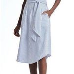 Banana Republic  One Shoulder Pleated Fit & Flare Pinstripe Dress Size 4 Photo 0