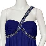 XScape  Dress Womens 10 Purple Shift‎ Beaded One Shoulder Formal Party Black Tie Photo 5