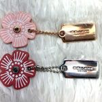 Coach  Gold and Silver Tea Rose Flower Floral Bag Charm Hang Tag Bundle Photo 0