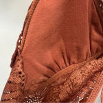 Aerie orange lace bralette bra floral flowers racer back size small Photo 5