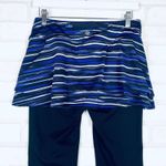 Athleta  Skortee Skirt Capri Leggings Blue‎ Stripe Activewear Womens Size Small Photo 9