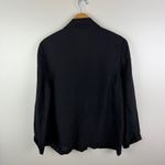 Lands' End  100% Linen Blazer Sz 16 Black Jacket Minimalist Neutral Classic Office Photo 2