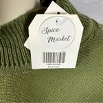 Wonderly Women’s Pointelle Knit Topper Poncho Mock Neck Olive Green One Size NWT Photo 2