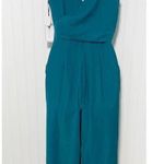 1. State  Women's Twill Sleeveless V-Neck Wrap Front Jumpsuit Emerald Green Size 0 Photo 6