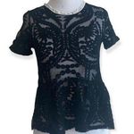 ZARA  trafaluc women’s small black lace‎ peplum blouse Photo 0