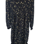 Anthropologie KACHEL for Black Constellation Jumpsuit 16 Silk Viscose Blend Photo 0