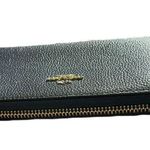 Coach Navy Blue Pebble Leather Phone Zip Around Accordion Wallet with box Photo 8