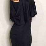 Charles Henry  black dress with drape bodice. New Photo 1