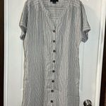Sanctuary  Black/White Striped Split V Neck Button Front Dress size XS Photo 7